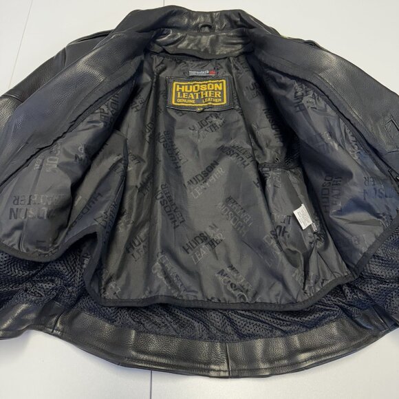 Vintage Hudson Leather Jacket Womens XS (RUNS BIG) 3M Thinsulate Biker Belted - Picture 13 of 16